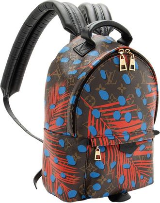 Louis Vuitton Blue Monogram Canvas Jungle Dots Limited Edition Palm Springs Pm Backpack (Authentic Pre-Loved)