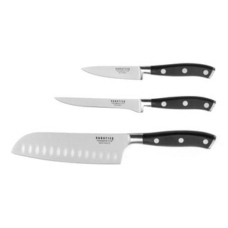 Sabatier Trompette Juego de 3 cuchillos de cocina Negro