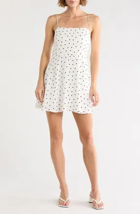 Alice & Olivia Glinda Spaghetti Strap Dress in Cutie Polka Dot Antique White at Nordstrom Rack, Size 10