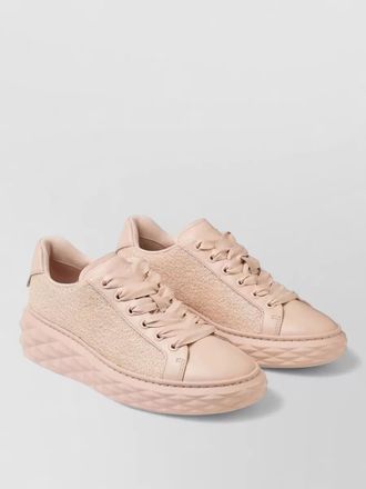 Jimmy Choo London diamond leather sneakers low top design