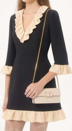 Valentino Garavani Portafoglio Con Catena Vlogo Signature In Vitello Granato Donna LIGHT IVORY UNI