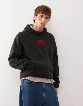 Umbro Iconic - Felpa nera con cappuccio-Nero