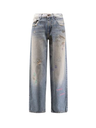 Paly Hollywood Lucky Stone-Washed Cotton Jeans-Uomo