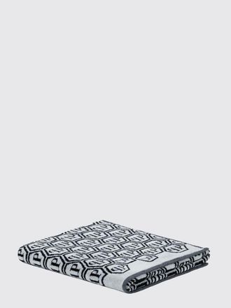 Philipp Plein Telo mare in spugna di cotone con monogramma Hexagon jacquard