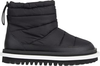 Tommy Jeans Zwarte Gewatteerde Enkellaarzen - Dames - Winterlaarzen - Zwart - 36 EU - Polyester - Schoenen
