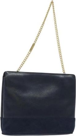 Ferragamo Tweedehands leren handtassen - Dames - Vintage Schoudertas - Blauw - ONE Size - Leer - Vintage