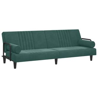 vidaXL Vidaxl - Divano Letto Con Braccioli Verde Scuro In Velluto