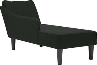 vidaXL Chaise longue con reposabrazos derecho terciopelo negro vidaXL
