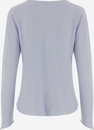Bruno Manetti Womens Linen And Cotton Sweater Light Blue