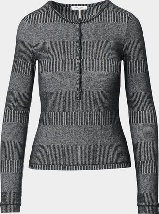 Rag & Bone The Knit Two-Tone Henley Top