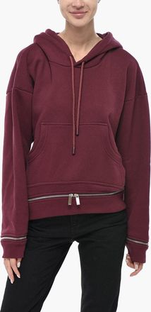 Off-white Felpa Hoodie ROUND ZIP in Cotone Garzato Off-White