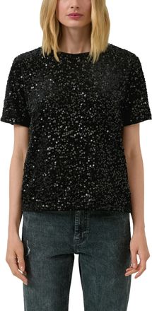 s.Oliver Paillettenshirt S.OLIVER, Damen, Gr. 34, schwarz, Web, Obermaterial: 99% Polyester, 1% Elasthan. Futter: 88% Polyester, 12% Elasthan, unifarben, norma