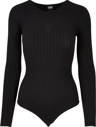 Urban Classics Dames/Dames Ribbed Gebreide Bodysuit met Lange Mouwen (Zwart)