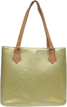 Louis Vuitton Pre-owned Tote Bags, female, Green, Size: ONE SIZE Pre-owned Houston Monogram Vernis Tote Bag