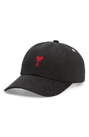 Ami Ami de Coeur Embroidered Baseball Cap in 001 Black at Nordstrom