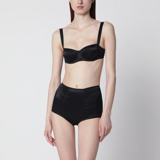 Dolce & Gabbana Balconette bra in stretch silk satin, black