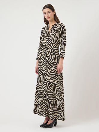 Y.A.S Hemdblusenkleid Y.A.S YASSAVANNA LONG SHIRT DRESS, Damen, Gr. XXL, N-Gr, birch aop:zebra print, Web, Obermaterial: 100% Viskose, bedruckt, relaxed fit