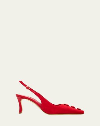 Manolo Blahnik 70mm Alexapla Suede Slingback Pumps
