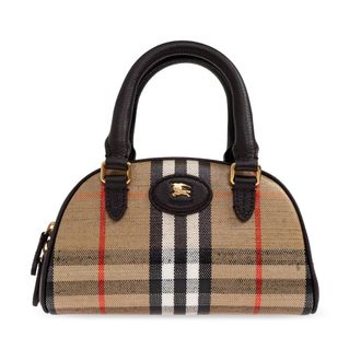 Burberry Mini Highlands Bowlingtas - Dames - Handtassen - Beige - ONE Size - Katoen - Tassen