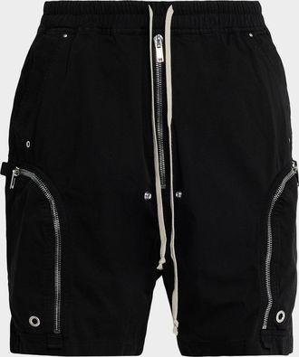 DRKSHDW RICK OWENS Mens Bauhaus Twill Drawstring Shorts