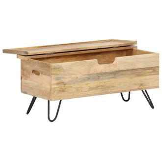 Berkfield Home Chest 90x40x45 cm Solid Mango Wood in Light Brown | Size: 90 x 40 x 45 cm