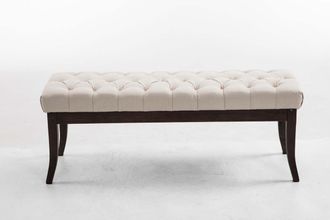 Clp Clp - Taburete Recibidor Ramses En Tela & Madera Oscura Crema 120 Cm