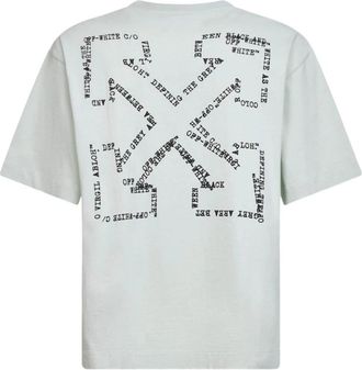 Off-white Logo T-shirt - Heren - T-shirts - Groen - 2XL - Katoen - Tops