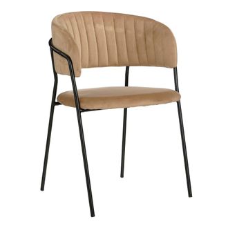 MiCa Decorations Silla de comedor moony beige h79xb51xl54cm