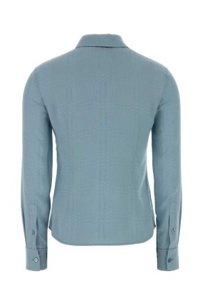 Gucci Womens Light-Blue Silk Shirt Ancientavio Camicie
