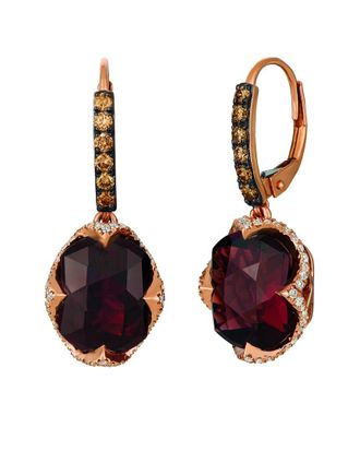 Le Vian 14K Rose Gold 10.31 ct. tw. Diamond & Garnet Drop Earrings