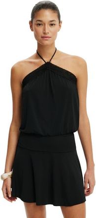 Cotton On Womens Chloe Halter Mini Dress in Black at Nordstrom, Size Xxx-Small