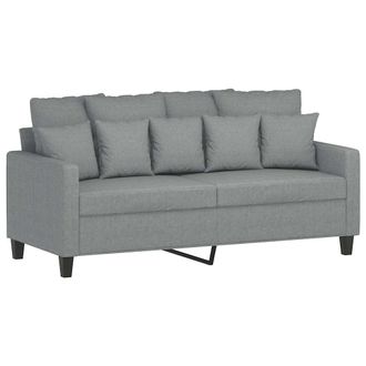 vidaXL Sof&aacute; De 2 Plazas De Tela Gris Claro 140 Cm Vidaxl