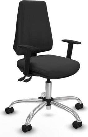 Piqueras y Crespo Piqueras Y Crespo - Elche As Similpiel Gris Oscuro Brazos 1d Base Cromada Ruedas Nailon 65mm