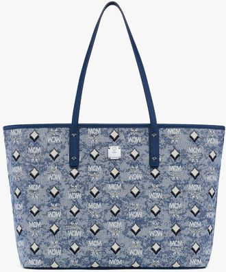 MCM Aren Tote In Denim Visetos