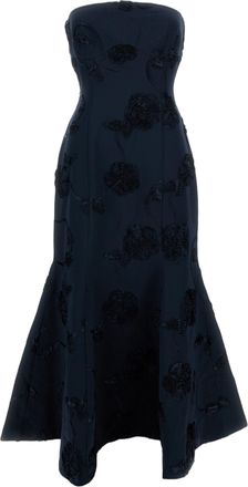 Rotate Floral Embossed Midi Dress