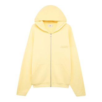Autry Zip-throughs, male, Yellow, Size: XS Cotton Sweatshirt with Logo