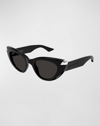 Alexander McQueen Sleek Acetate Cat-Eye Sunglasses