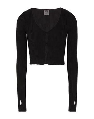 8 by YOOX VISCOSE BLEND RIBBED KNIT CROP CARDIGAN