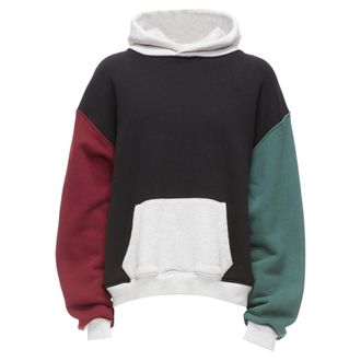 Alexander Wang multicolour colorblocked panelled hoodie sweatshirt M