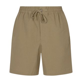 Maison Kitsun&eacute; Casual Shorts, male, Brown, Size: M Elasticated Shorts