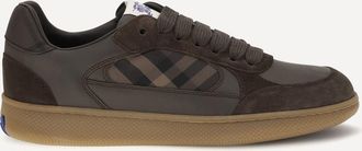 Burberry Terrace Check leather and suede Sneakers Male 43