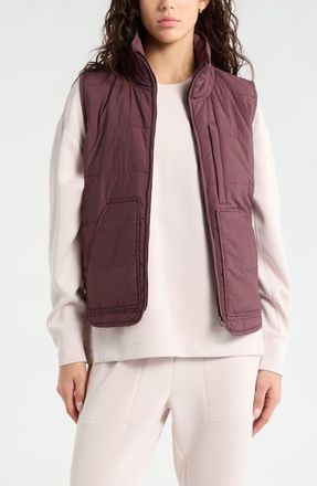 Zella Packable Quilted Vest in Burgundy Fudge at Nordstrom, Size Xx-Large