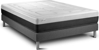 VITALIT Somier Gris + Colch&oacute;n Con Muelles Y Viscoel&aacute;stica 180 X 220