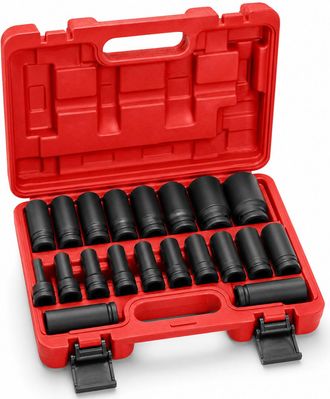 OEM Set Di Bussole Pneumatiche 20 Pezzi Lunghe 1 2 Acciaio Cromo Molibdeno