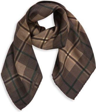 Ralph Lauren Purple Label Plaid Cashmere & Silk Cravat in Tan Multi at Nordstrom