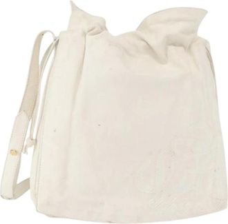 Loewe Pre-owned Bucket Bags, female, White, Size: ONE SIZE Pre-owned Leather Bucket Bag