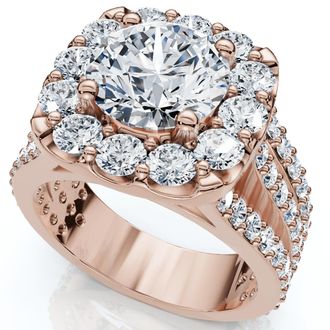 Pompeii3 Certified 4Ct Diamond 3-Row Engagement Ring 14k Gold Lab Grown