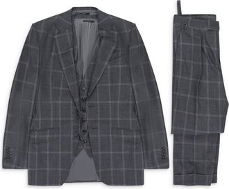Tom Ford GREY PLAID THREE PIECE SUIT