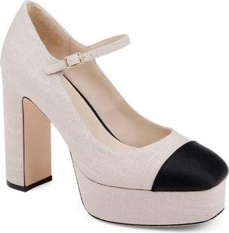 L'agence Lilles Platform Pump in Natural/Black at Nordstrom, Size 8.5