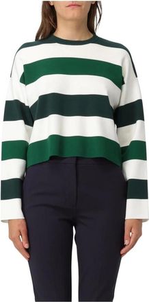 Max Mara Tops, Dames, Veelkleurig, S, Gestreept Longsleeve Top